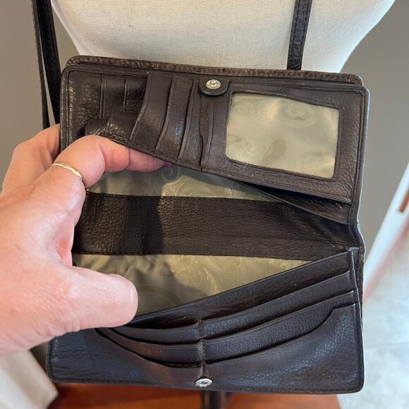 Brighton Gray Leather Embossed Wallet/Crossbody - Picture 7 of 9